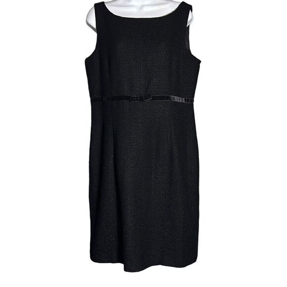 GAP Women's Sheath Dress Sleeveless Evening Cocktail Velvet Bow Black Size 14 - Picture 1 of 8